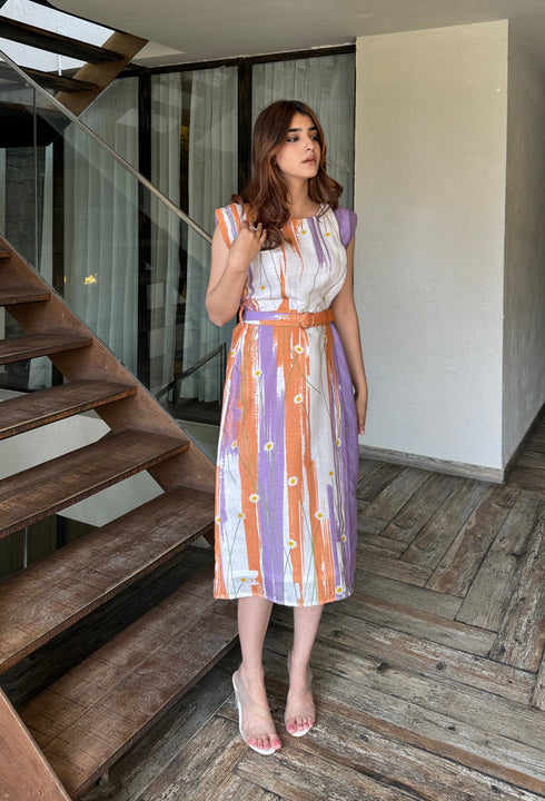 Pastel Linen Midi Dress